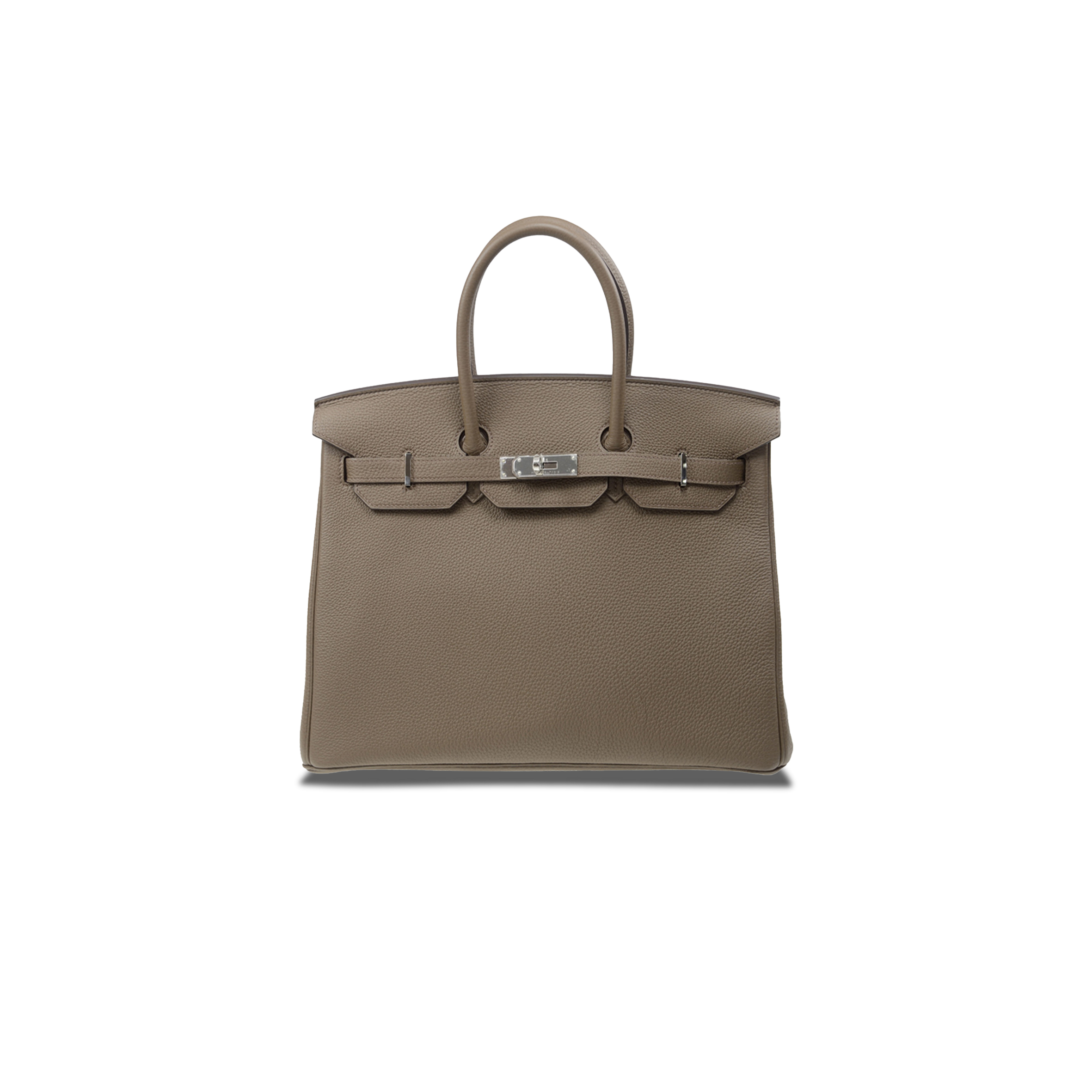 HERMES MASTER BIRKIN 35 TOGO LEATHER TRENCH COAT GREY AND SILVER BUTTONS BAG BK3516TGSS (35*28*18cm)